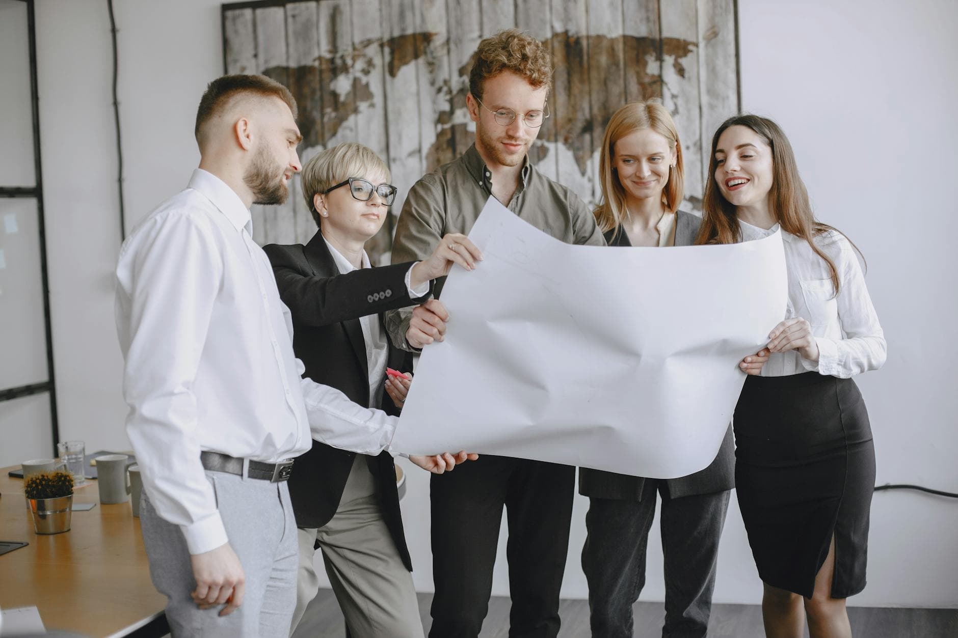 Business team mapping workflows for process automation services